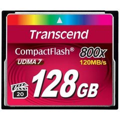 Карта пам'яті Transcend Compact Flash Card 128Gb 800X (TS128GCF800), Чорний
