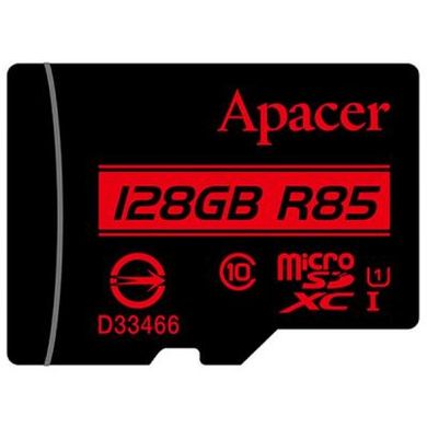 Карта памяти Apacer 128GB microSDXC Class10 UHS-I (AP128GMCSX10U5-R), червоний, чорний