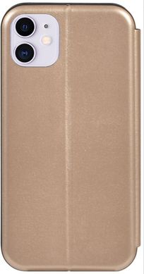 Чехол книжка iPhone 11 TOTO Book Rounded Leather Case Apple gold