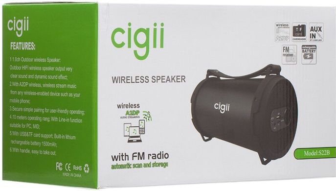 Портативная акустика Cigii SB22B Bluetooth Speaker Black