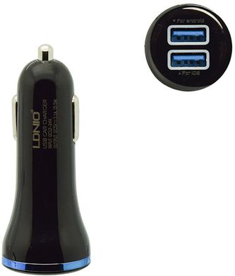 Автомобильное зарядное устройство LDNIO DL-C23 Car charger 2USB 3.1A + MicroUsb cable Black
