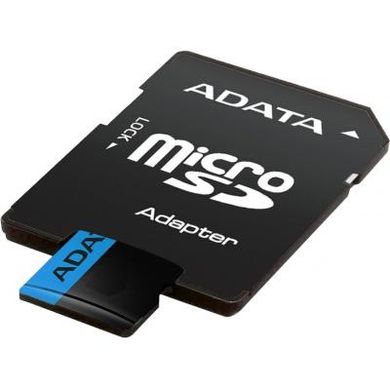 Карта пам'яті ADATA 64GB microSD class 10 UHS-I A1 Premier (AUSDX64GUICL10A1-RA1), синій, чорний