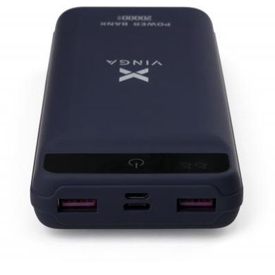 Батарея універсальна Vinga 20000 mAh QC3.0 Display soft touch purple (VPB2QLSP), пурпурний