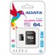 Карта пам'яті ADATA 64GB microSD class 10 UHS-I (AUSDX64GUICL10-RA1), сірий, чорний