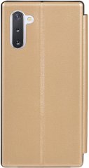 Чехол книжка Samsung Note 10 TOTO Book Rounded Leather Case gold