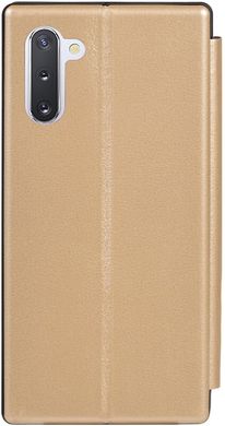 Чехол книжка Samsung Note 10 TOTO Book Rounded Leather Case gold