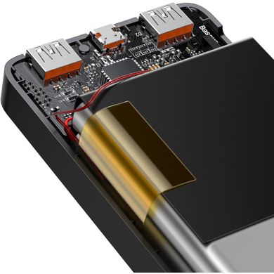 Батарея универсальная Baseus Bipow 20000mAh, PD/20W, QC3.0/USB-C, 2*USB-A/3A(max.), black (PPDML-M01), Чорний