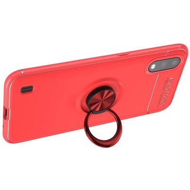 Чехол TPU Deen ColorRing под магнитный держатель (opp) для Samsung Galaxy A01 Красный / Красный