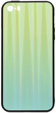 Чехол накладка TOTO Aurora Print Glass Case Apple iPhone SE; 5s; 5 Green