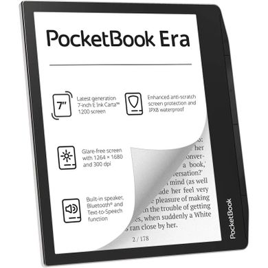 Электронная книга Pocketbook 700, Era, Stardust Silver (PB700-U-16-WW), Сірий