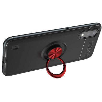 Чехол TPU Deen ColorRing под магнитный держатель (opp) для Samsung Galaxy A01 Черный / Красный