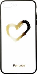 Чехол накладка TOTO Glass Fashionable Case Apple iPhone 7 Plus - 8 plus Heart on White