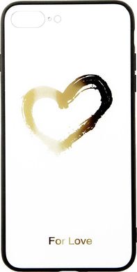 Чохол накладка TOTO Glass Fashionable Case Apple iPhone 7 Plus - 8 plus Heart on White