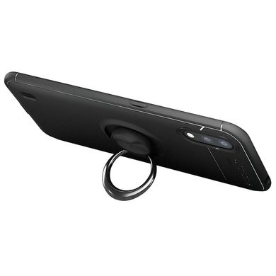 Чехол TPU Deen ColorRing под магнитный держатель (opp) для Samsung Galaxy A01 Черный / Черный