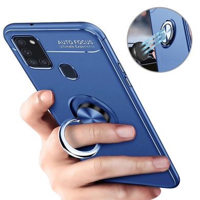 Чехол TPU Deen ColorRing под магнитный держатель (opp) для Samsung Galaxy A21s Синий / Синий
