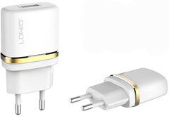 Мережевий зарядний пристрій LDNIO DL-AC50 Travel charger 1USB 1A + Lightning cable White