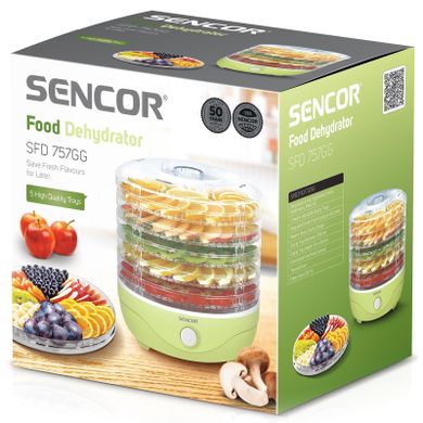 Сушка для овочів та фруктів Sencor SFD757GG, Зелений