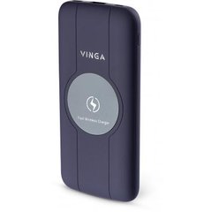 Батарея универсальная Vinga 10000 mAh Wireless QC3.0 PD soft touch purple (BTPB3510WLROP), пурпурний