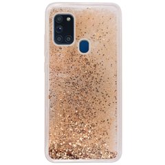 Чехол TPU+PC Sparkle (glitter) для Samsung Galaxy A21s Золотой