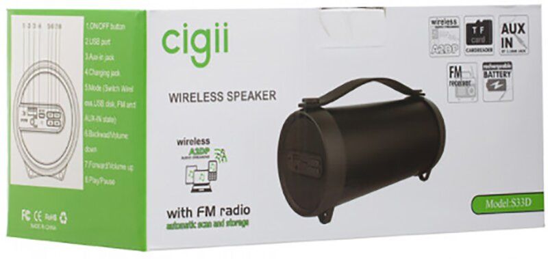 Портативная акустика Cigii S33D Bluetooth Speaker Black